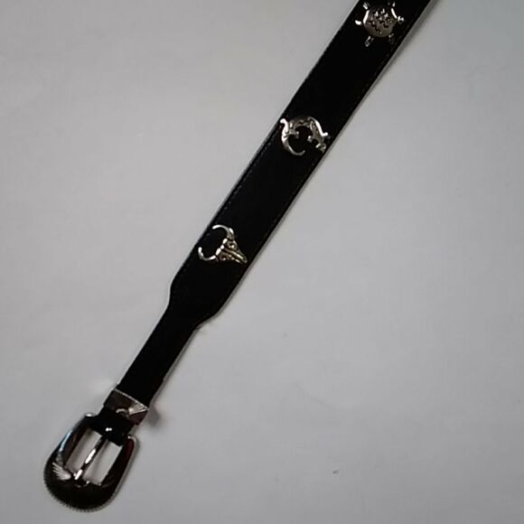 Vintage Metal & Leather Women Black Belt Cowboy main image 7